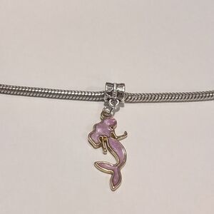 Silver Gold Purple Mermaid‎ Dangle Charm for Pandora Style Bracelet